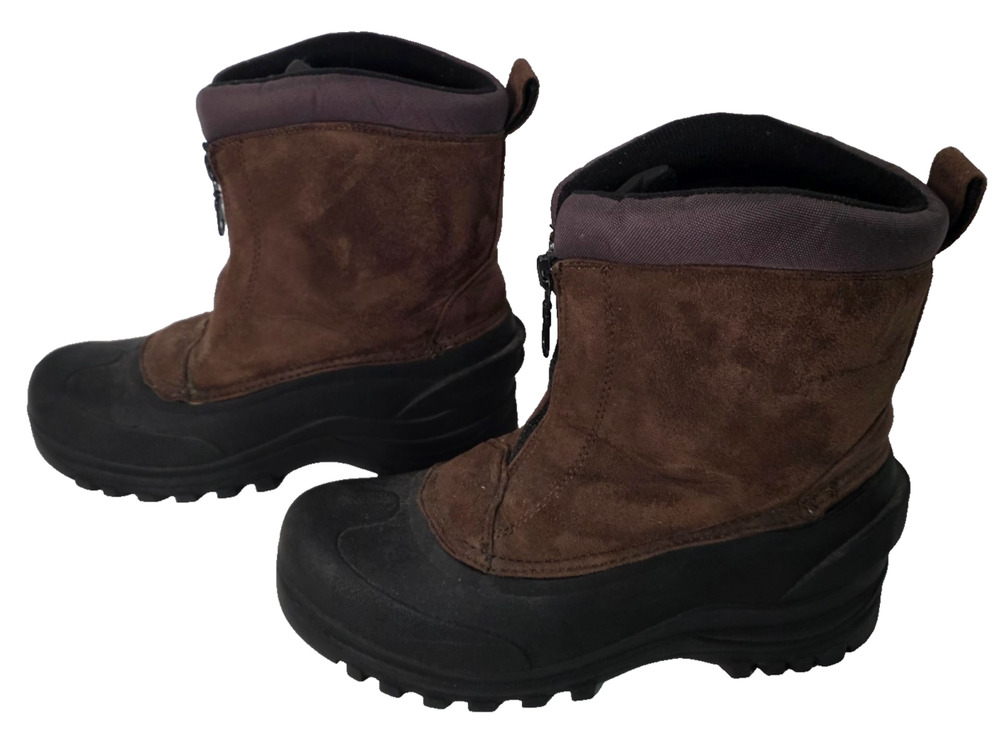 Itasca Brunswick II Mens 11 Brown Black Insulated Front Zip Winter Snow Boots